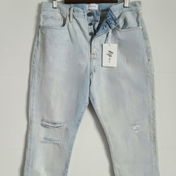 FRAME Le Original Ripped High Waist Crop Jeans, Size 32, NWT - Picture 6 of 16
